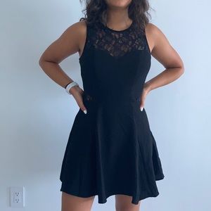 Black lace skater dress